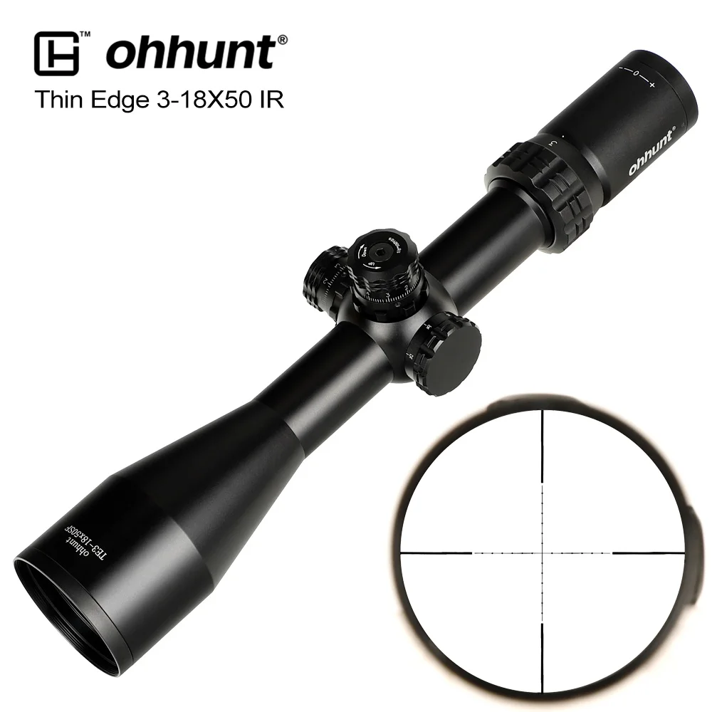 Ohhunt тонкий край 3-18X50 SF тактические оптические прицелы Mil точка стекло травление сетка с стопор башни сброс Охота прицел