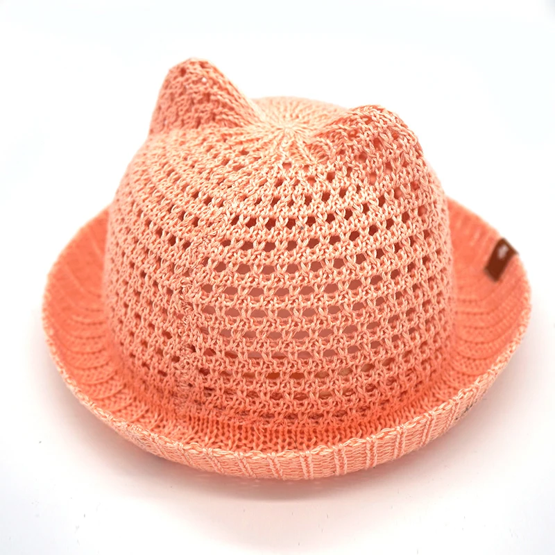 

new Children cat ears sunshade hat summer boys pots hats kids sun hats flanging baby spring and autumn sun protection