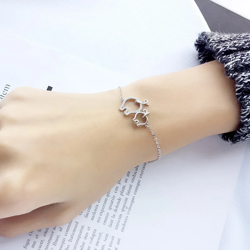 Серебряный браслет 925 милый свинка на шнуровке цепочка женский очаровательный