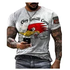 Летняя мужская футболка в американском стиле, уличная мотоциклетная локомотивная одежда 3D, Мужской Свободный Топ большого размера с круглым вырезом
