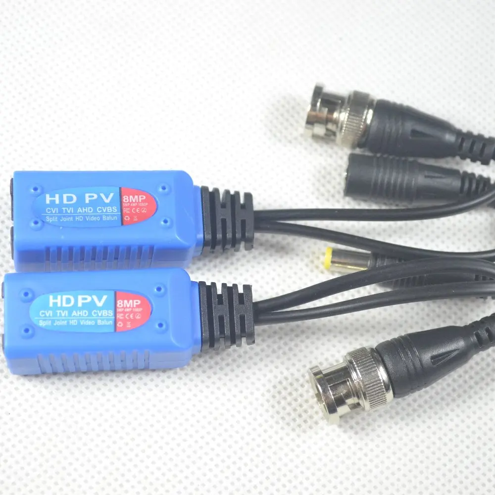 DHL100pairs 8MP видео Симметрирующий трансформатор для системы скрытого видеонаблюдения BNC мощность HD-CVI/TVI/AHD CAT5e/6 Защита от перенапряжения 8MP 5MP 4MP 3MP 1080P 720P 960H для HD камеры