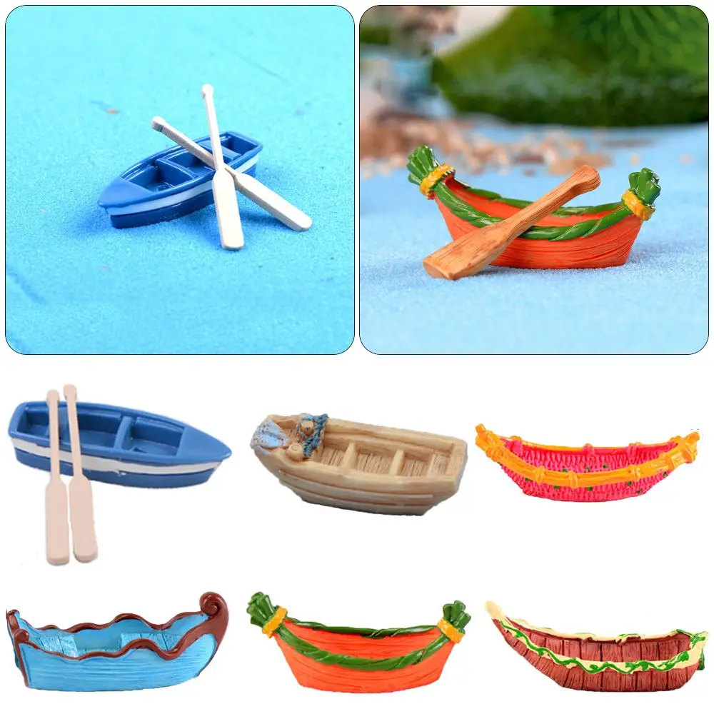 

Craft Micro Landscape Terrariums Fairy Garden Ornament Artificial Paddle Miniature Ship Boat Figurine Home Decorations