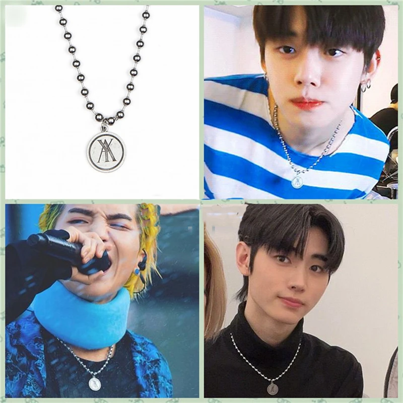 

KPOP ENHYPEN WINNER Member YEONJUN SUNGHOON MINO Fashion Pendant Necklace Korean Round Bead Chain For Party Decoration M67