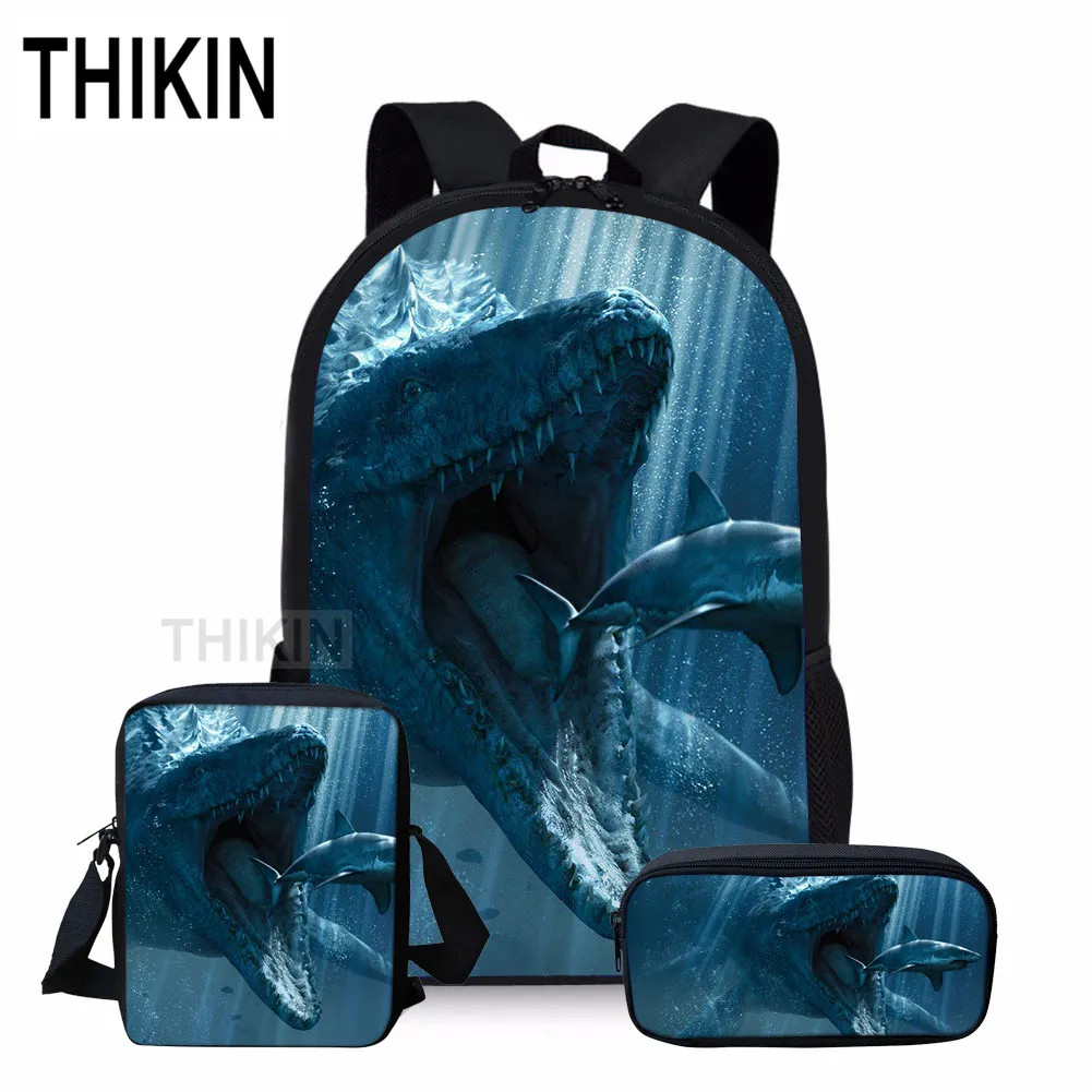 Школьный рюкзак THIKIN Mosasaurus для мальчиков и девочек-подростков комплект с