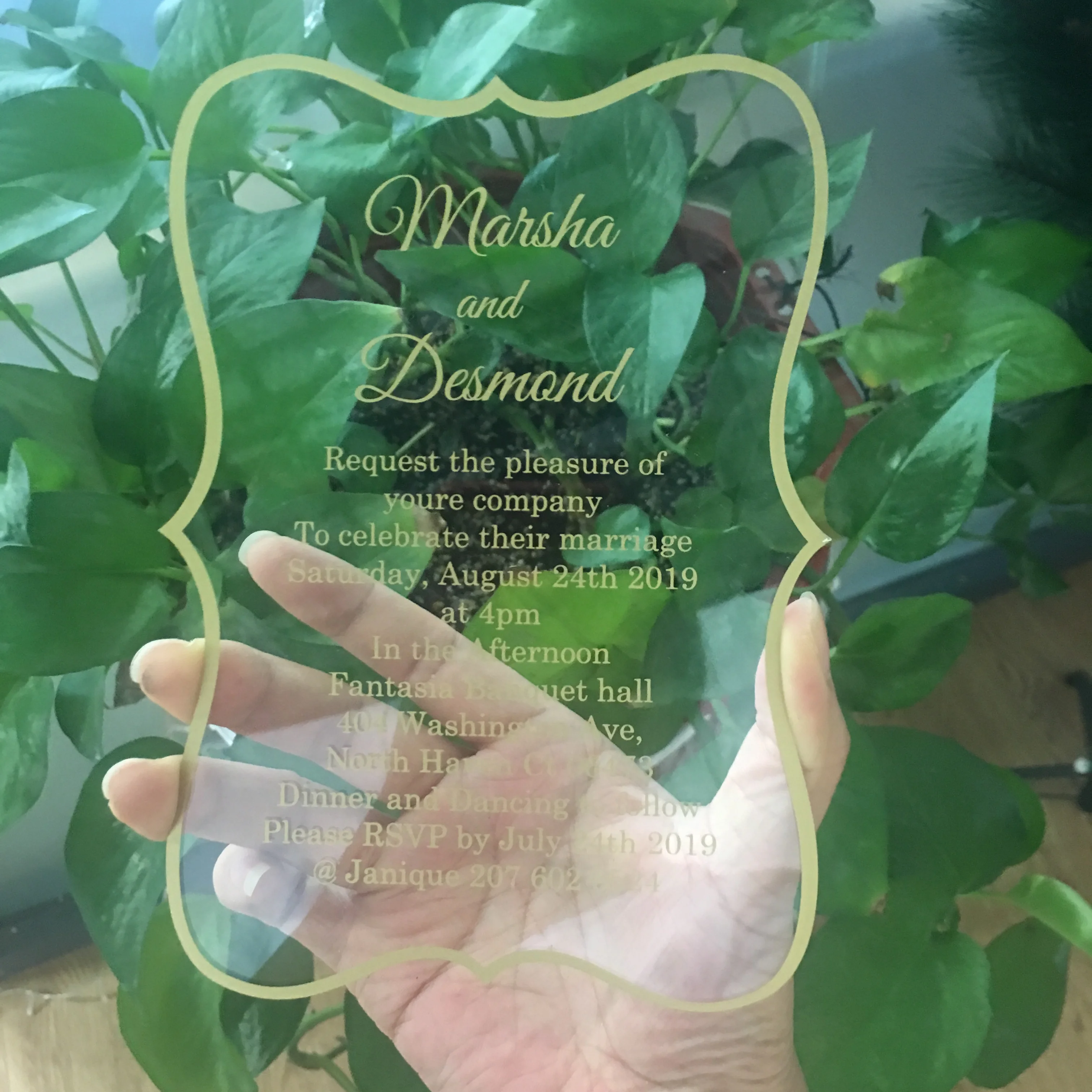 10 шт. лидер продаж элегантная Лазерная огранка золота печать слов приглашения на