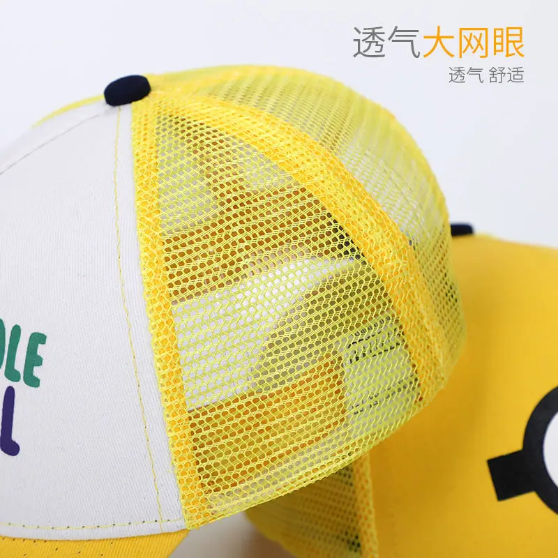 Детские шапки с миньонами летние тонкие детские бейсбольные шляпы от солнца для