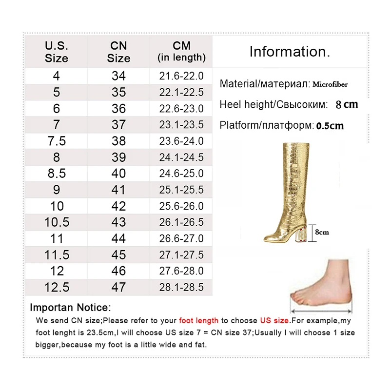Женские кожаные сапоги до колена золотистые модельные с острым носком