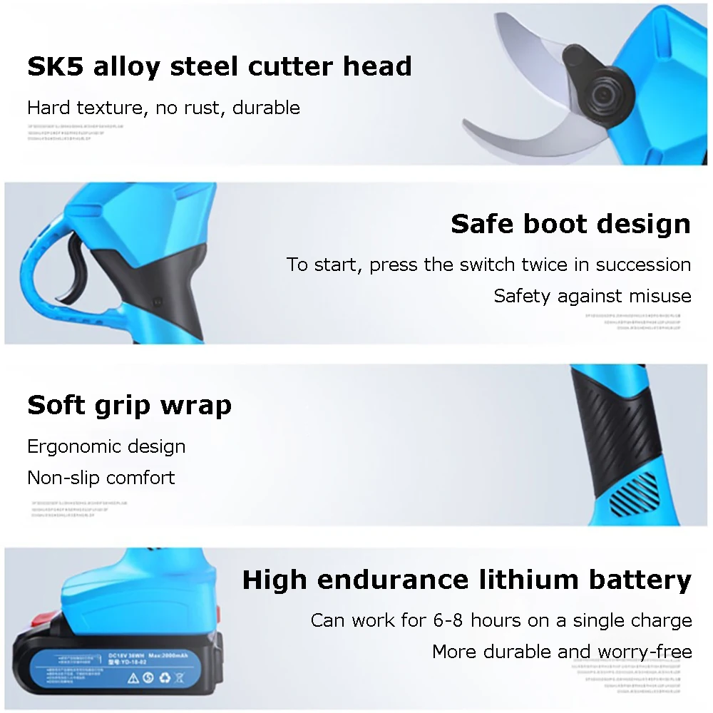 Беспроводной секатор для пальцев 21 в с защитой от ножниц литий-ионный