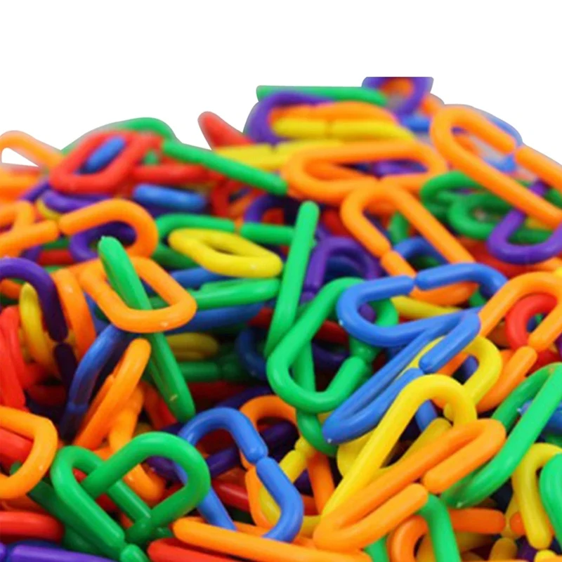 

400Pcs Plastic C-Clips Hooks Chain Links C-Links Kids Educational Toy Rat Parrot Bird Toy Parts