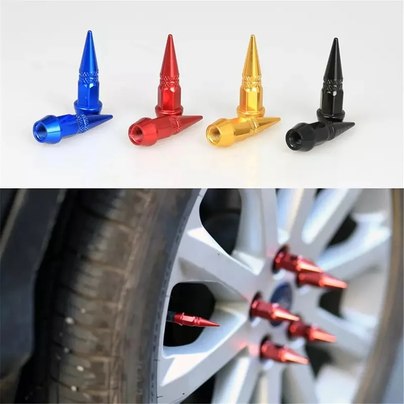 

Aluminum Alloy Car Wheel Tire Valve Caps Spike Shaped Metal Dust Covers Lid For Automobiles Motorcycles Trucks Bikes