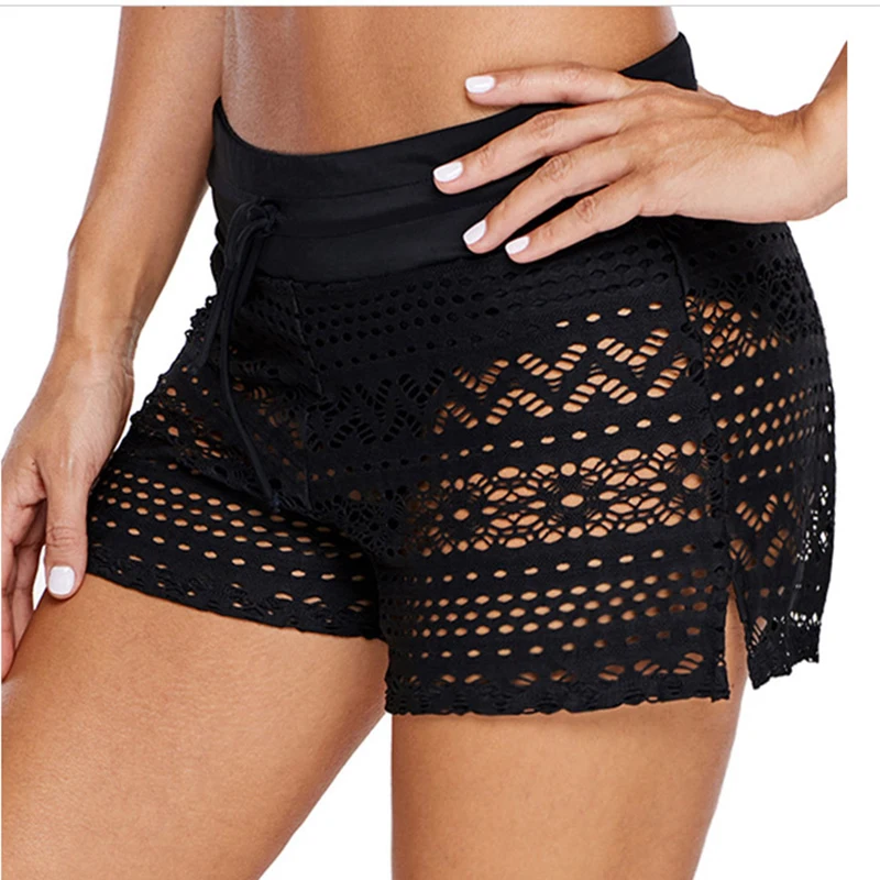 Женские шорты для плавания кружевные однотонные боксеры цельные женские