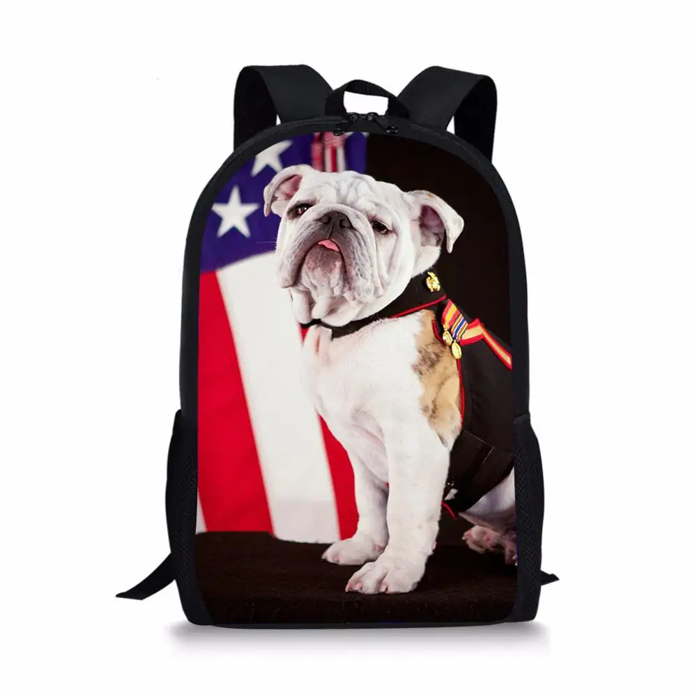 Kids School Bags Kawaii Animal Teenager Travel Backpack Little Bulldogs Prints Pattern Toddler School Backpack for Boys