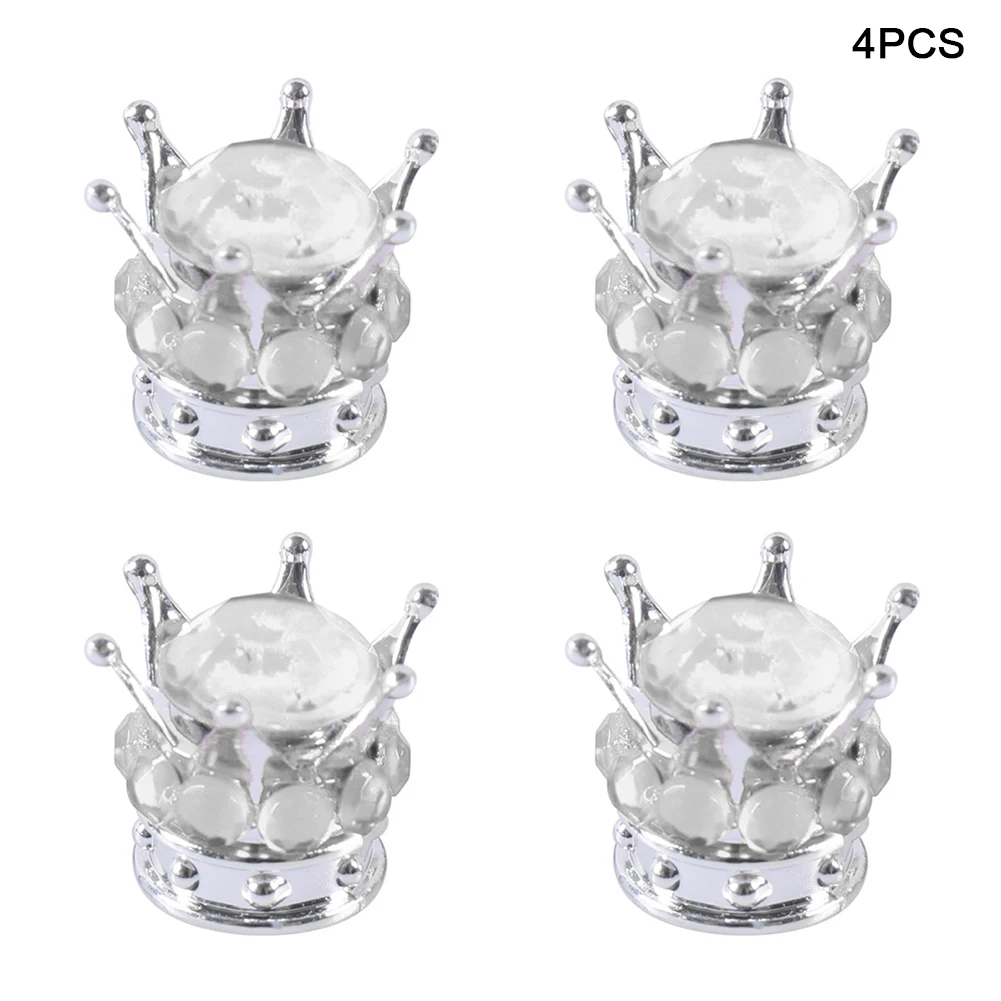 4pcs Weatherproof Car Motorcycle Wheel Tire Valve Cap Practical Dustproof Crown Style ABS Universal Accessories Bling Diamond | Автомобили