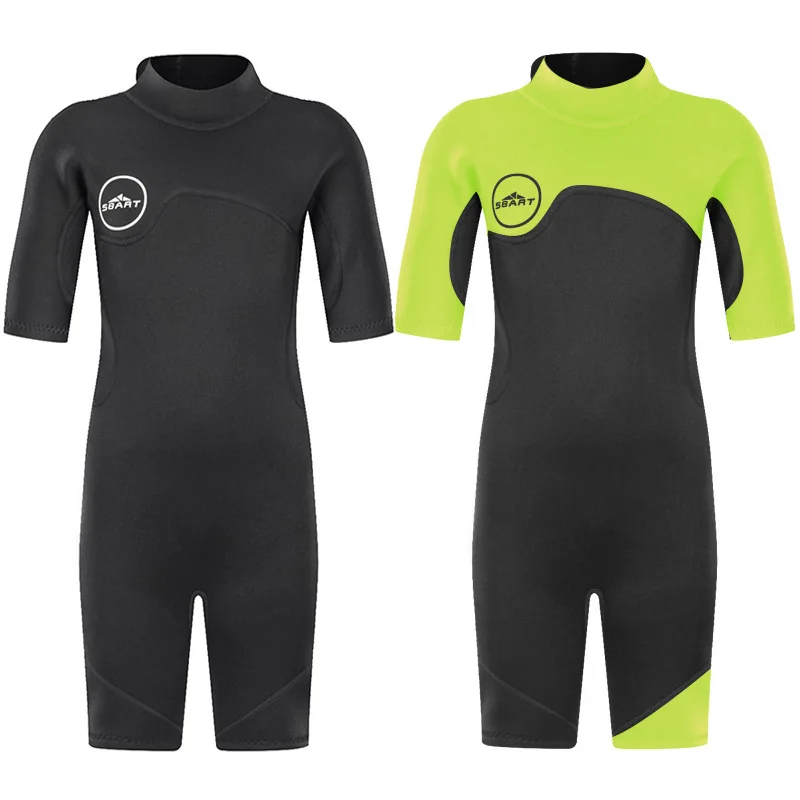 Задний zipwetsuit Junior неопрен класса премиум 2 мм короткий сердечник теплый рукав Дети