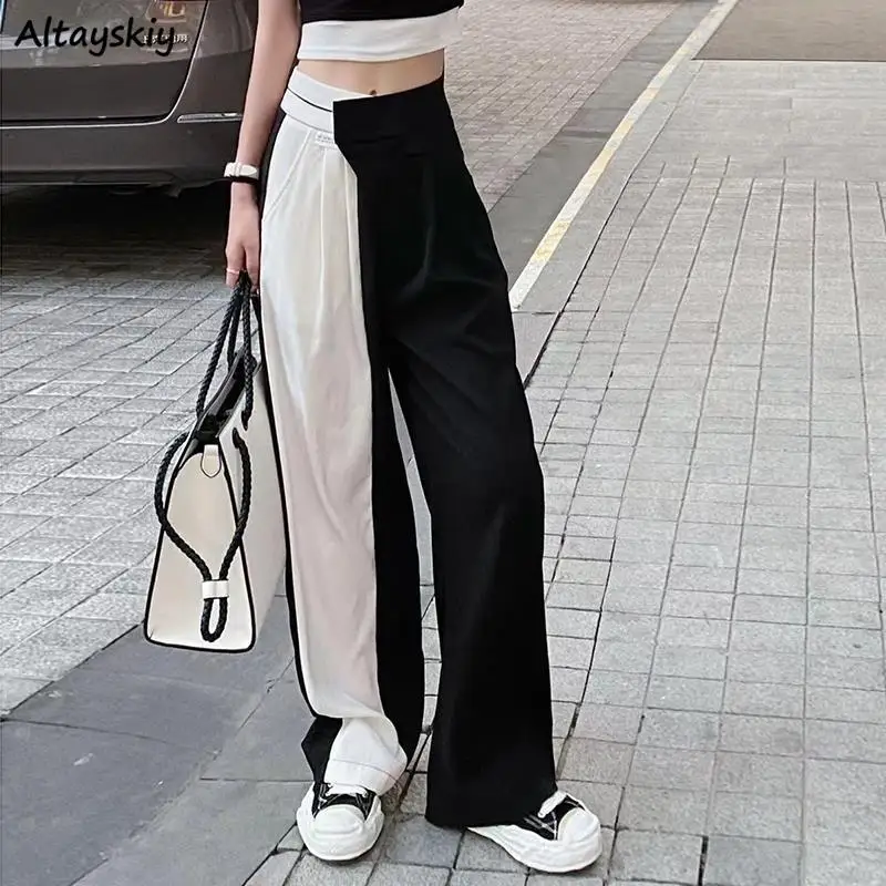 

Брюки женские эластичные черные, белые, с высокой талией