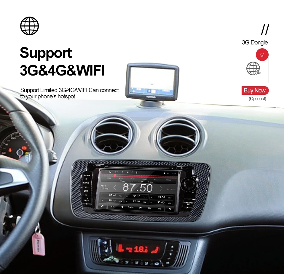 Infispruce 7 inch Android 9.0 car dvd for Seat Ibiza 2009 2010 2011 2012 2013 car radio navigation