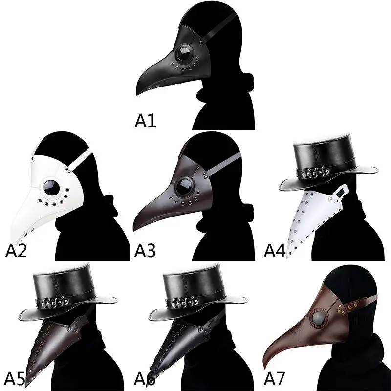 

O Halloween Mask Steampunk Plague Beak Environmentally Friendly Premium Leather Face Mask Cosplay For Party Props Accessories
