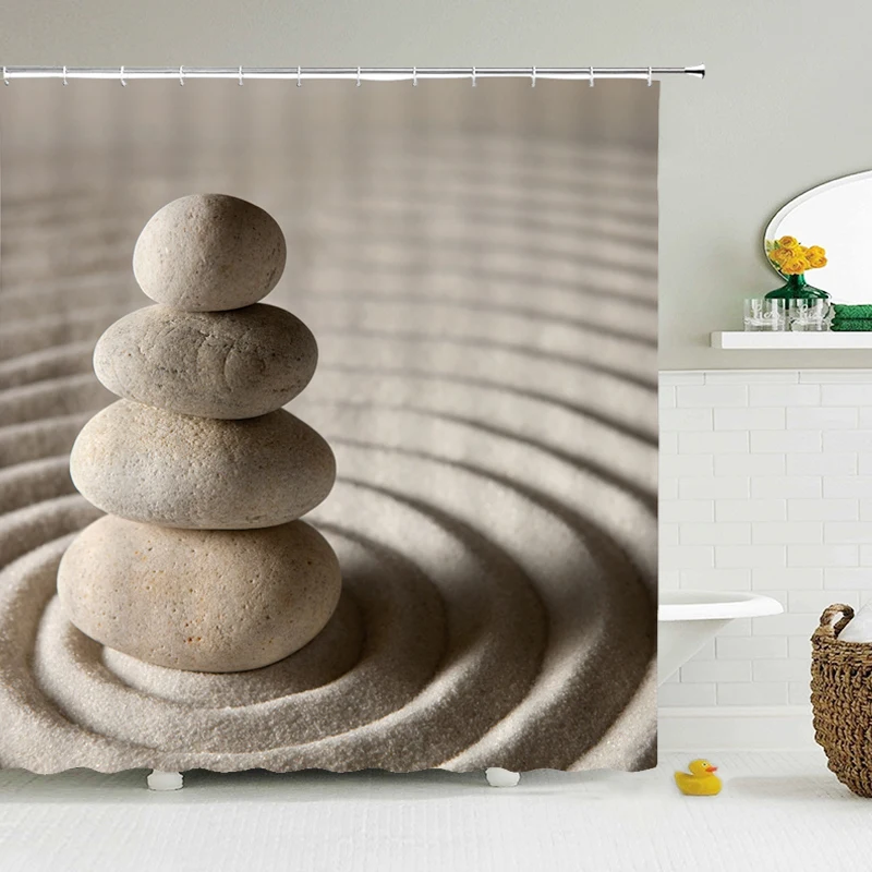 

Desert Stone Shower Curtains for Bathroom Waterproof Creative Pattern Printing Polyester Fabric Bath Screen Decoration With Hook