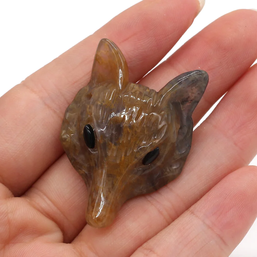 

Natural Stone Beads Fox Shape Semi-precious Stones Beads for Jewelry Making DIY Necklace Bracelet Earrings Accessories 30x40mm