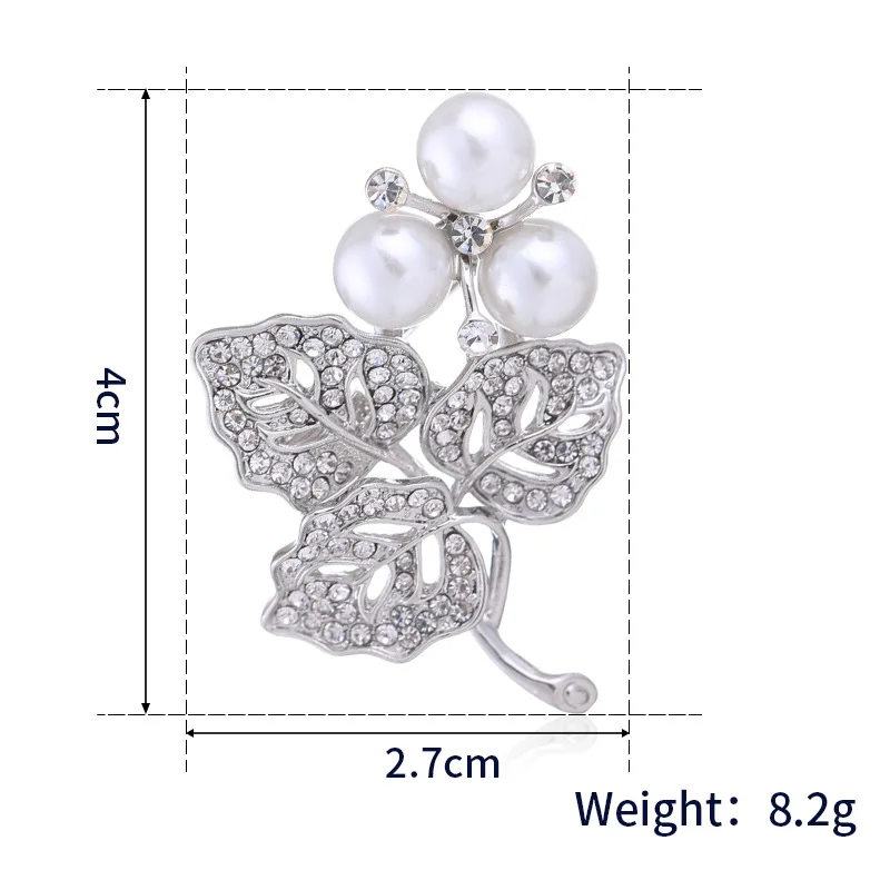 

Fashion Elegant New Golden Plant Brooch Grape For Women Fashion Temperament Simulated Pearl Jewelry