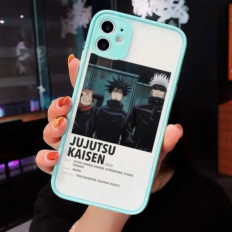 

Jujutsu Kaisen Satoru Gojo anime Phone Case Clear Funda matte transparent For blue iPhone 7 8 x xs xr 11 12 pro plus max mini