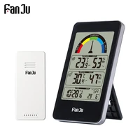 fanju thermometer hygrometer digital alarm electronic clock comfort level wall table watch wireless outdoor sensor tools