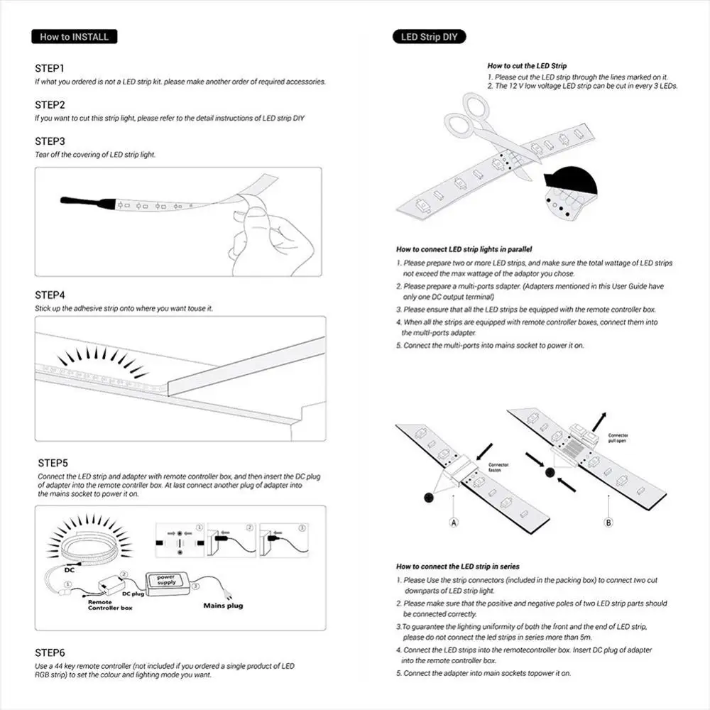 

LED Strip Light RGB 5050 SMD Flexible Ribbon Led light strip RGB 5M Tape Diode DC With Remote Control