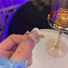 Женское кольцо с геометрическим узором, открытое Ювелирное Украшение в Корейском стиле, 2021