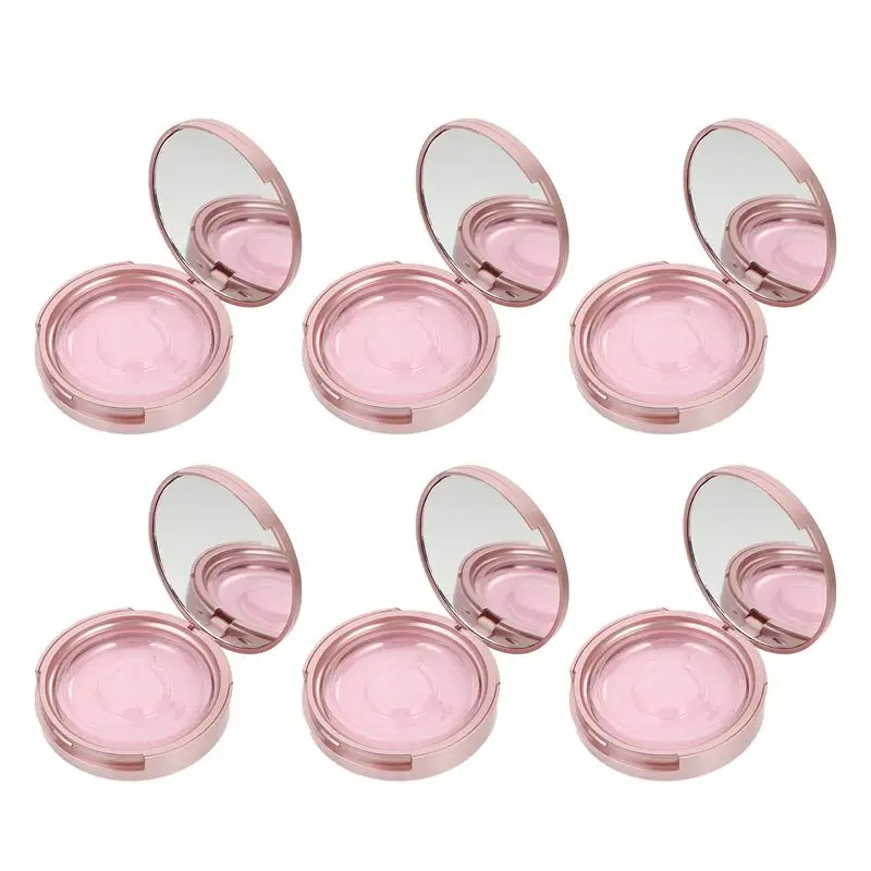 

6pcs Round Eyelash Packaging Box False Eyelash Storage Case with Mirror