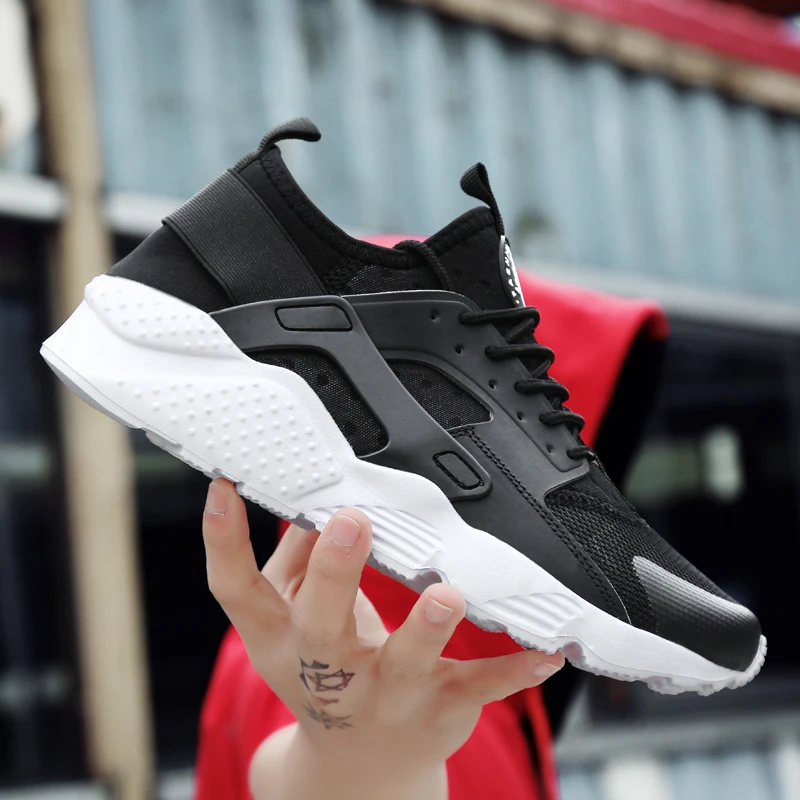 

Fashion Men Running Sport Shoes Outdoor Sneakers Men Breathable Knit Mesh Casual Tennis Shoes Hard-wearing Walking Sneakers