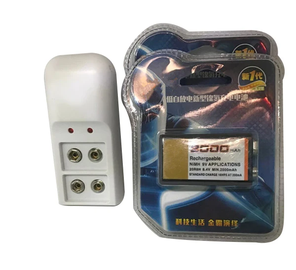 Перезаряжаемый аккумулятор большой емкости 2000 мА · ч 9 В 2 шт./лот Ni-MH для микрофона