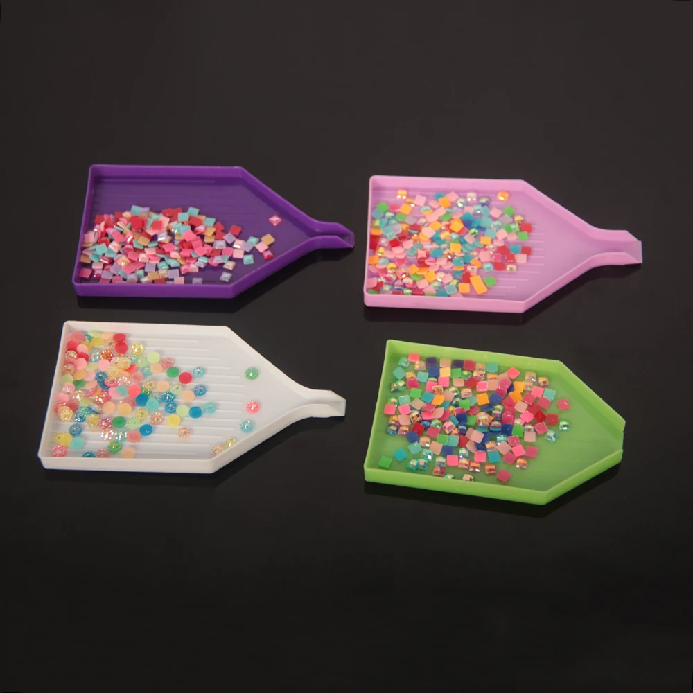 5/10/20/30Pcs Point Drill Tray Plate Embroidery Tool Square Round Diamond Painting Cross Stitch Mosaic Storage Beads Accessories - купить по