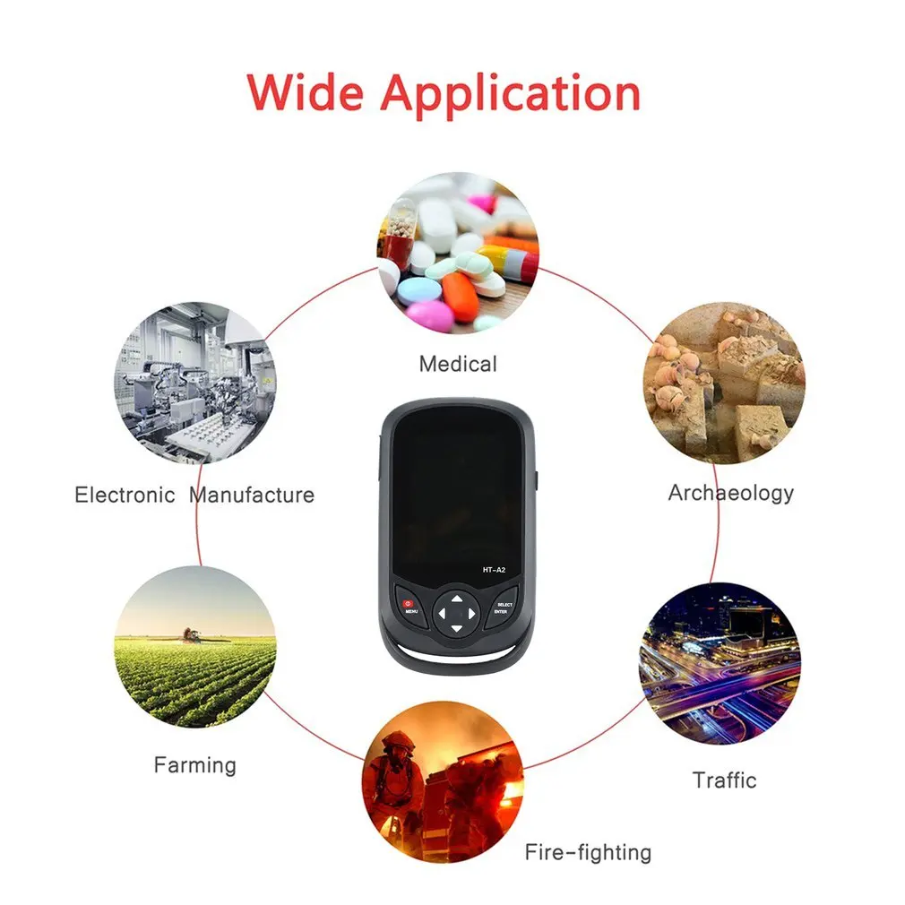 HT-A2 3 2-дюймовый цифровой ИК-тепловизионная камера 0.3MP Full View TFT экран Инфракрасный
