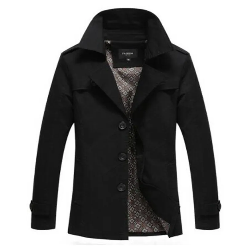 2018 весенние мужские тренчи повседневные куртки с отворотом больших размеров