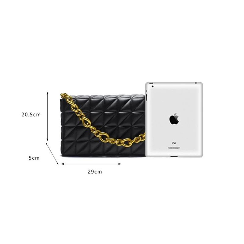 

Branded Women Crossbody Bag Diamond Flap Bags for Women 2020 Metal Thick Chain Shoulder Messenger Bags Female Handbag and Purse