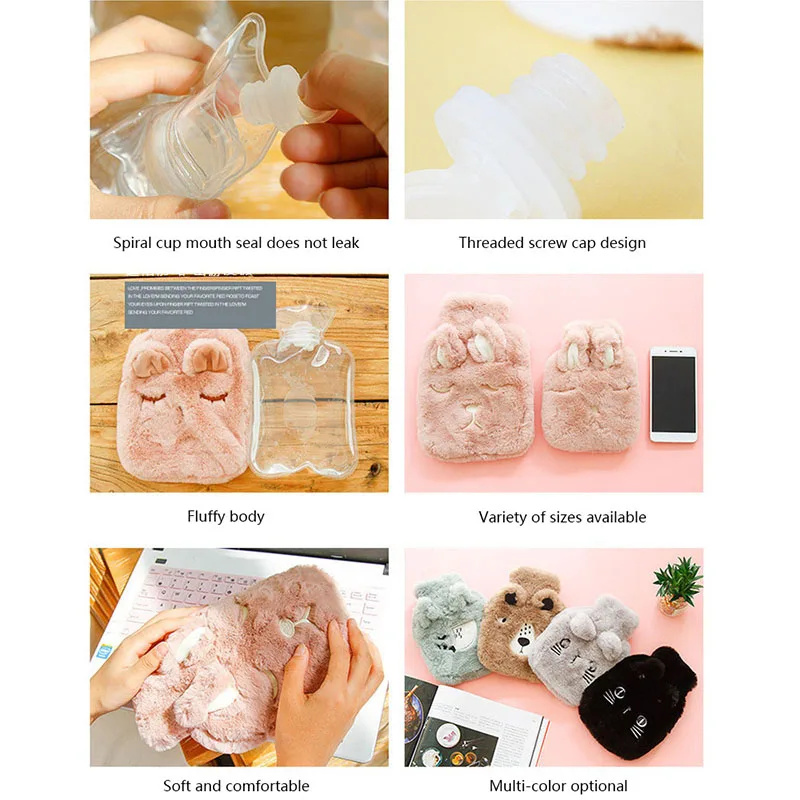 Brand New Bottle Soft Hot-water Bag Plush Student Durable Cartoon Portable Winter Warm | Дом и сад