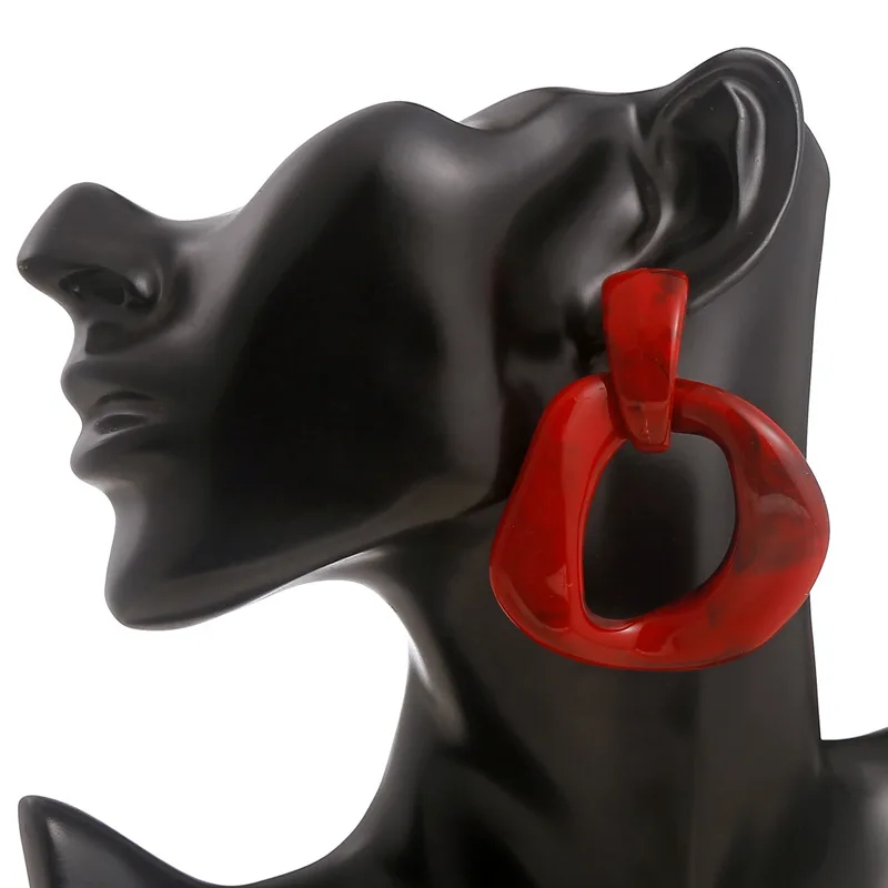 Модные большие серьги цепочки из смолы для женщин длинные винтажные акриловые