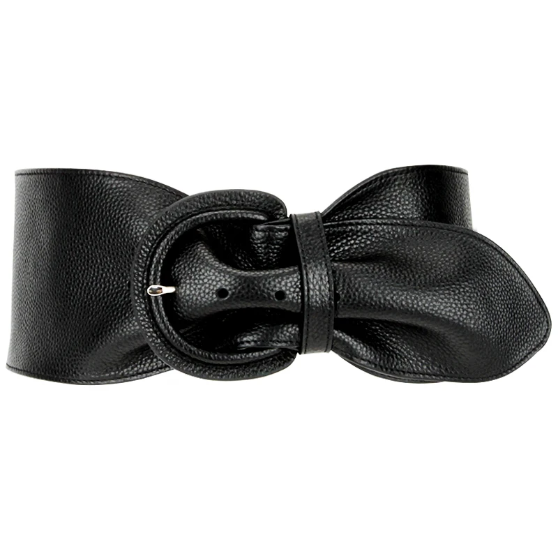 H3289 Cowhide Wide Black Waistband Women Fashion Genuine Leather Simple Belt Ladies Casual Elegant High Quality Red Waist Seal