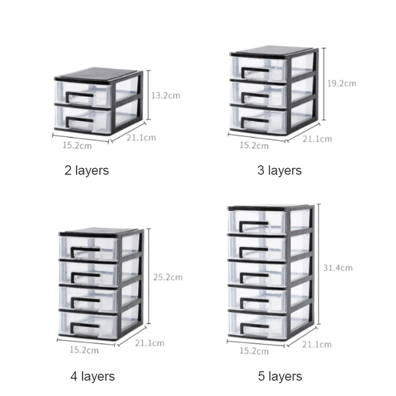 

Transparent Cosmetic Storage Box Jewelry Make Up Organizer Multi-layer Drawer Design Plastic Storage Container For Dresser Desk