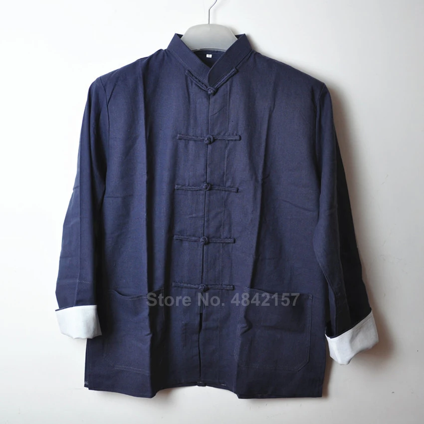 

Cotton Linen Chinese Traditional Costumes Tang Suit for Men Retro Vintage Jacket Shirt Knot Button Mandarin Collar Tops Outfits