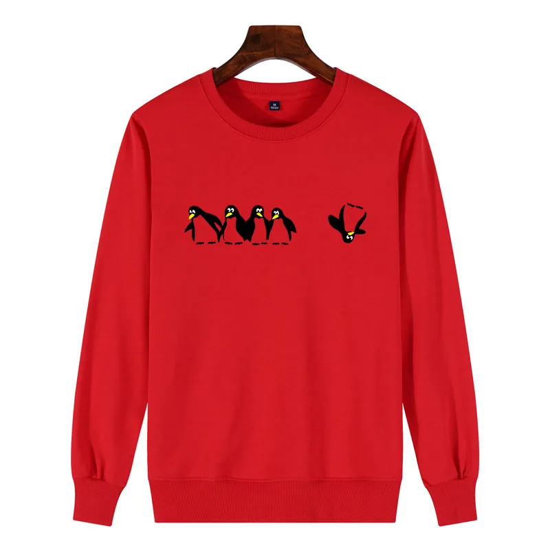 Зимний пуловер свитшоты из хлопка для женщин Kawaii Penguin Poleron Mujer 2019 школьная