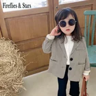 Весенне-осенний костюм для девочек, пальто, детская куртка, детская верхняя одежда, брендовая модная винтажная клетчатая одежда в стиле Ins в клетку от 2 до 7 лет