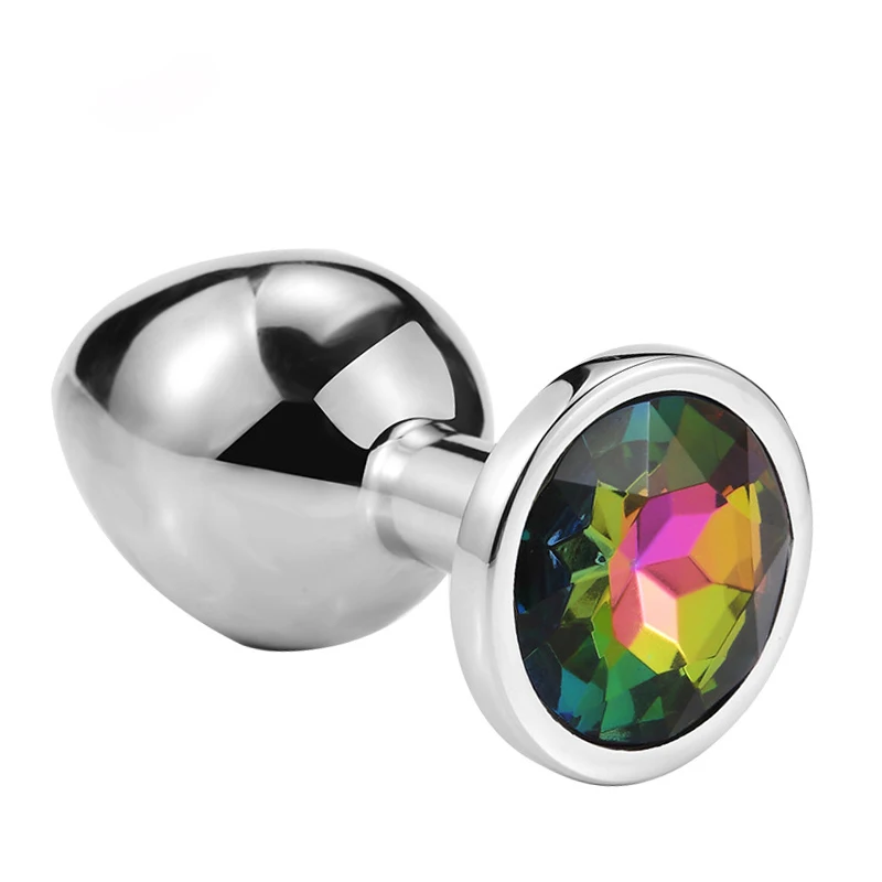 Интимная металлическая Анальная пробка с кристаллами ювелирные изделия гладкая