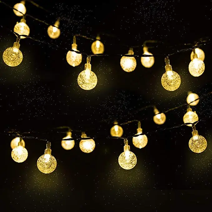 Солнечная лампа 10 м 50Led хрустальный шар Глобус luz водонепроницаемый теплый белый