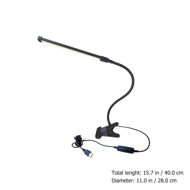 

1pc Adjustable USB Bedside Lamp Fashion Table Clip Lamp Study LED Reading Lamp