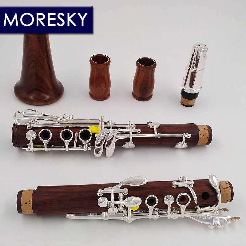 MORESKY Red Wood Профессиональный кларнет Falling Tune B, палисандр кларнет с элементами из красного дерева посеребренные ключи из твердой древесины
