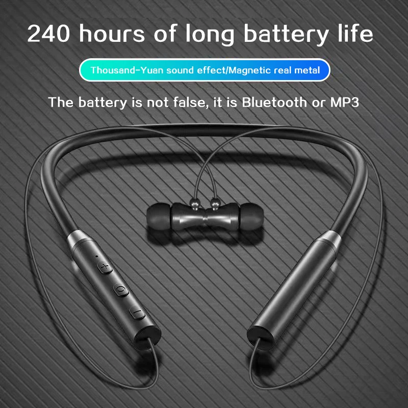 

Magnetic Hanging Neck In-Ear Bluetooth Headset With Noise Reduction Microphone Sweat-Proof Portable Sports Headset Best Gift