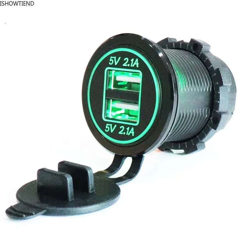 

Автомобильное зарядное светодиодный с двумя USB-портами, а, 12-24 В