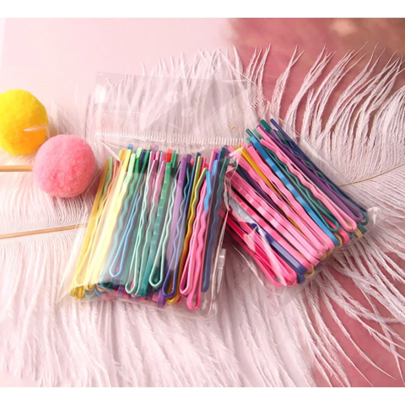 

50/100Pcs Colorful Hairpins For Women Hair Clip Bobby Pins Invisible Wave Hairgrip Barrette Hairclip Hair Clips Accessories
