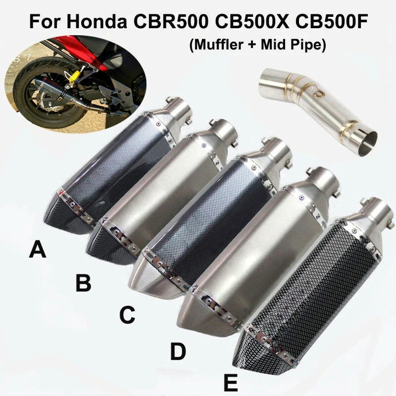 

Модифицированный глушитель выхлопных газов для мотоцикла Honda CBR500 CBR500R CB500X CB500F 2013-2019, средний Соединительный наконечник трубы, слипон на глуш...
